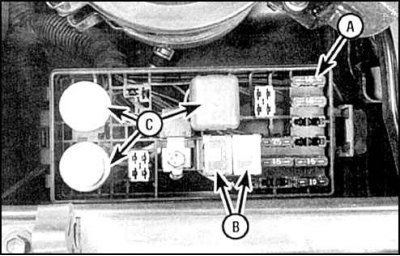 А. Предохранители; В. Плавкие вставки; С. Реле