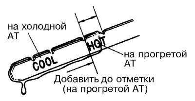 4. Вновь извлеките щуп из горловины и по длине…