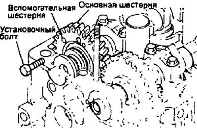 з) Снимите технологический болт, соединяющий…