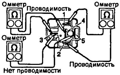 а) Омметром проверьте проводимость между выводами…