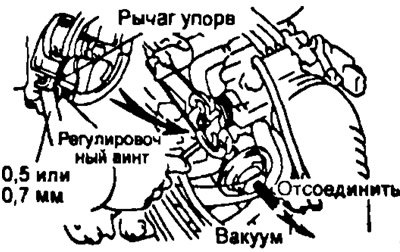 в) Вставьте плоский щуп толщиной 0.50 или 0,70 мм…