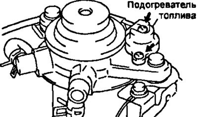 1. Снимите подогреватель топлива.
