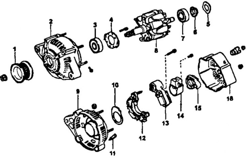 Генератор 70А (2С, 3S-GE, 5E-FE (модели с АКПП)):…