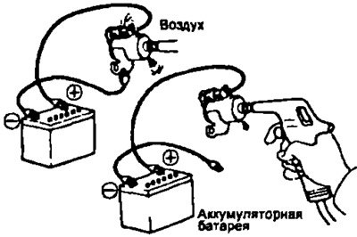 б) Подайте на электромагнитный клапан напряжение…