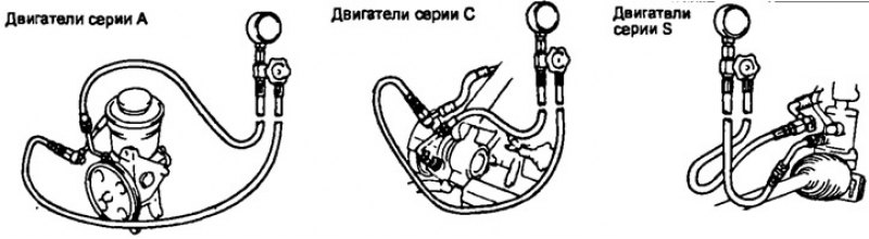 в) Подсоедините манометр, как показано на рисунке.