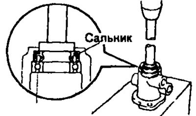 а) Используя специнструмент, снимите сальник и…