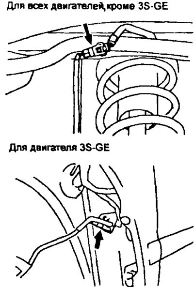 б) Отсоедините разъем датчика частоты вращения.