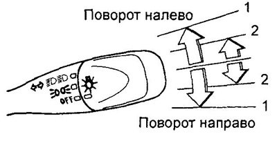 4. Для включения указателя поворота переведите…
