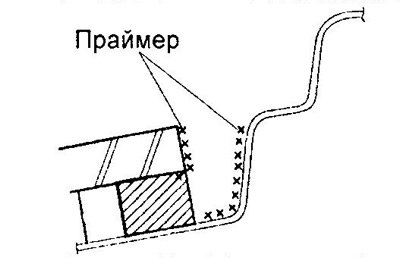 7. Нанесите праймер на контактную поверхность…