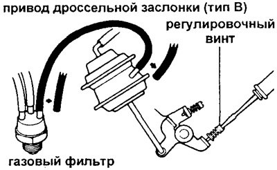 б) Используя другой шланг, соедините фильтр и ТР…