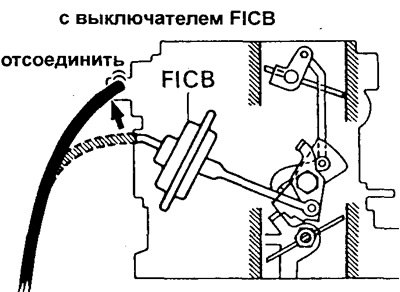 б) Отсоедините вакуумный шланг от диафрагменного…