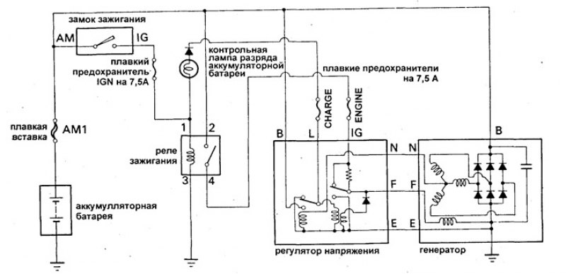 Схема зарядки тойота
