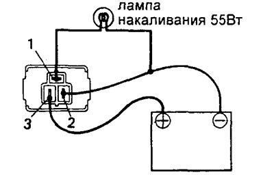 а) Подсоедините аккумулятор к выводам 3 (+) и 2…