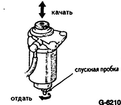 Подставить под спускную пробку емкость.