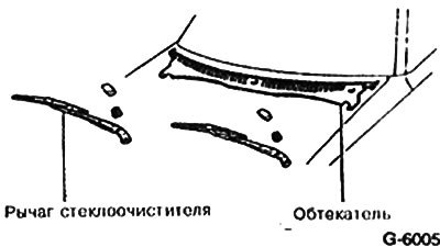Очиститель ветрового окна. Отвернуть винты у…