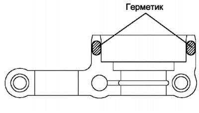 Рис. 2.376. Места нанесения герметика