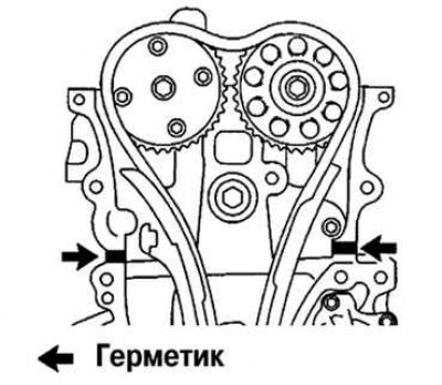 Рис. 2.161. Места нанесения герметика