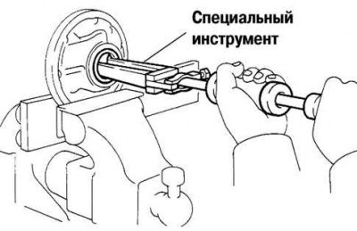 Рис. 3.117. Извлечение сальника из корпуса…