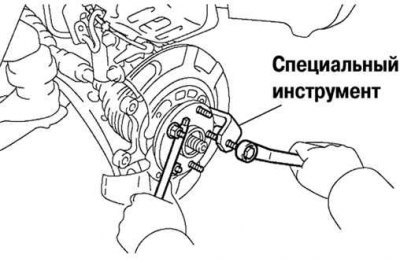 Рис. 3.149. Снятие болта ступицы