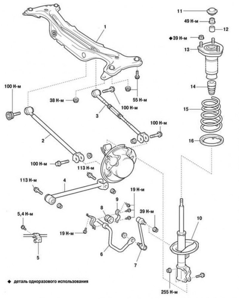 Тойота хайлендер схема задней подвески