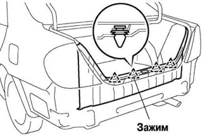 Рис. 8.38. Снятие облицовки багажника
