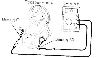 Если проводимость отсутствует, замените тяговое…