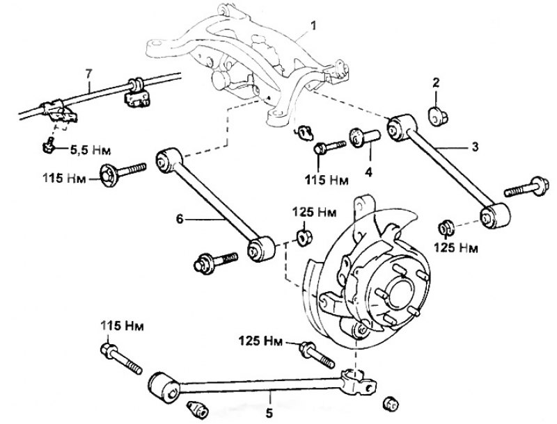 Нижний и продольный рычаги (модели 4WD). 1 -…