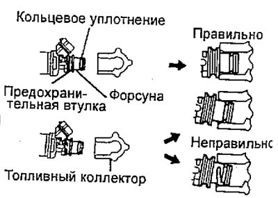 в) Перед установкой смажьте кольцевое уплотнение…