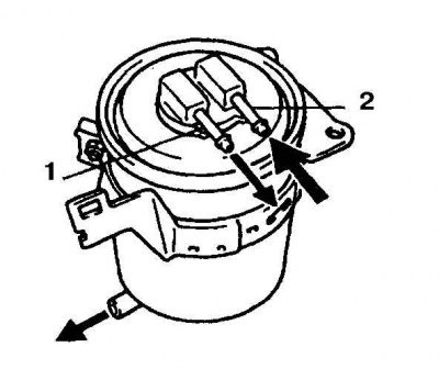 1. Трубка для отбора паров (продувки); 2. От бака