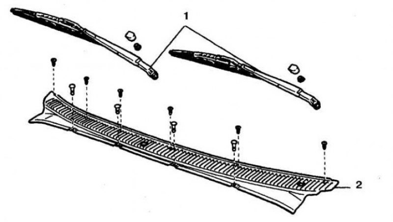 1. Щетки; 2. Решетка