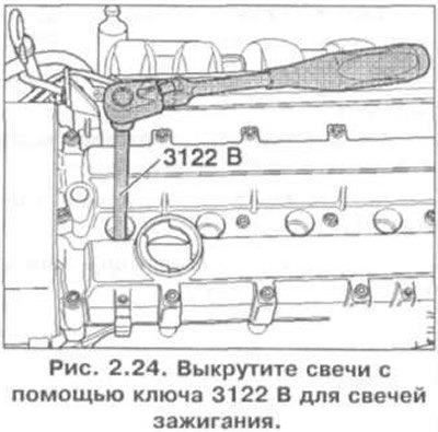 17. Выкрутите свечи с помощью ключа 3122 В для…