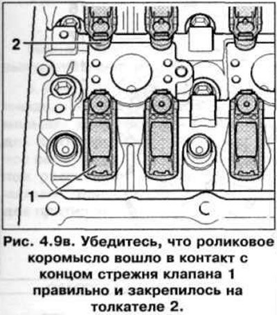 12. Убедитесь, что роликовое коромысло вошло в…