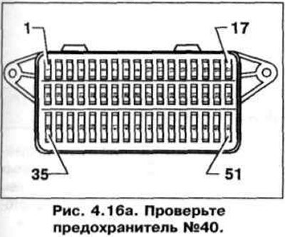 1. Проверьте предохранитель №40 (рис. 4.16 а). Он…
