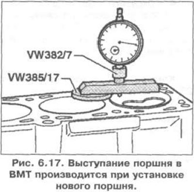 Выступание поршня в ВМТ производится при…