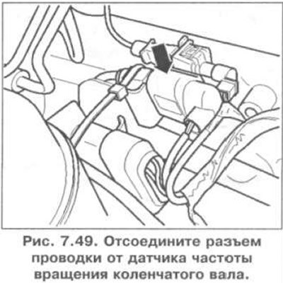 2. Отсоедините разъем проводки от датчика частоты…
