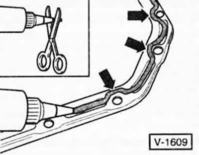 Нанести герметик с шириной полосы 2...3 мм.