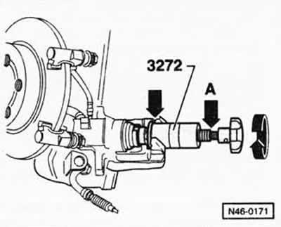 С помощью специального инструмента VW-3272 или…