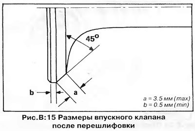 Осмотрите кромки и поверхность головки клапана на…