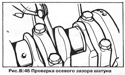 4. Измерьте осевой люфт коленчатого вала Сдвиньте…