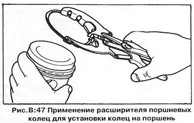 При установке колец на поршень для их расширения…