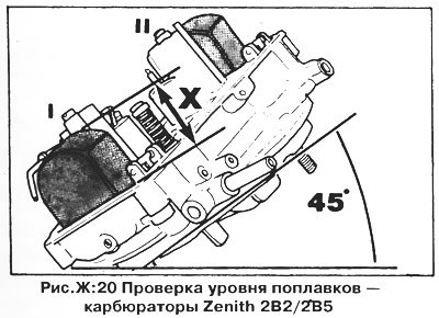 Переверните крышку карбюратора, поверните ее под…