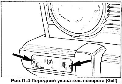 Передние указатели поворота расположены в…