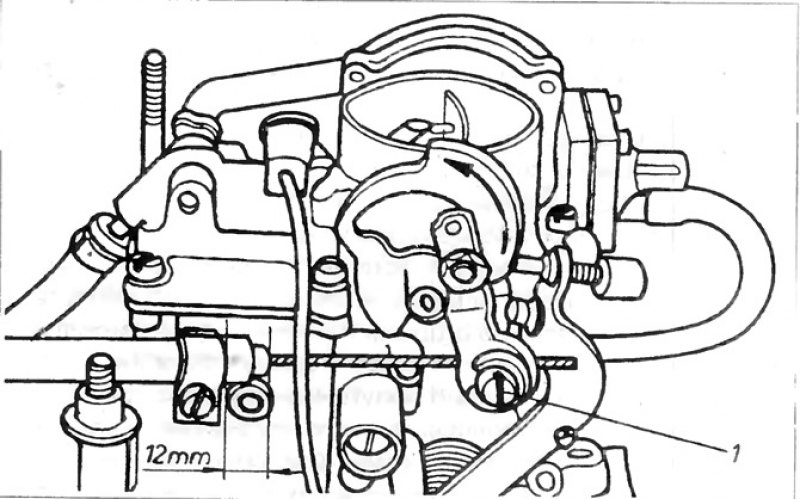 Рис. 3.10. Крепление тросика всасывания (Solex…