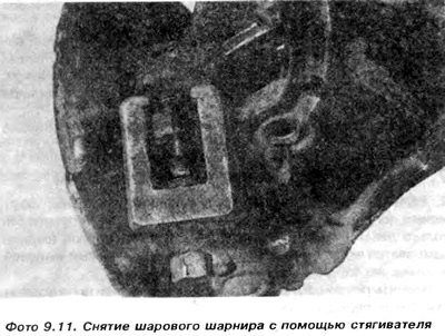 4. Отвернуть гайку шарового шарнира (фото 9.10).…