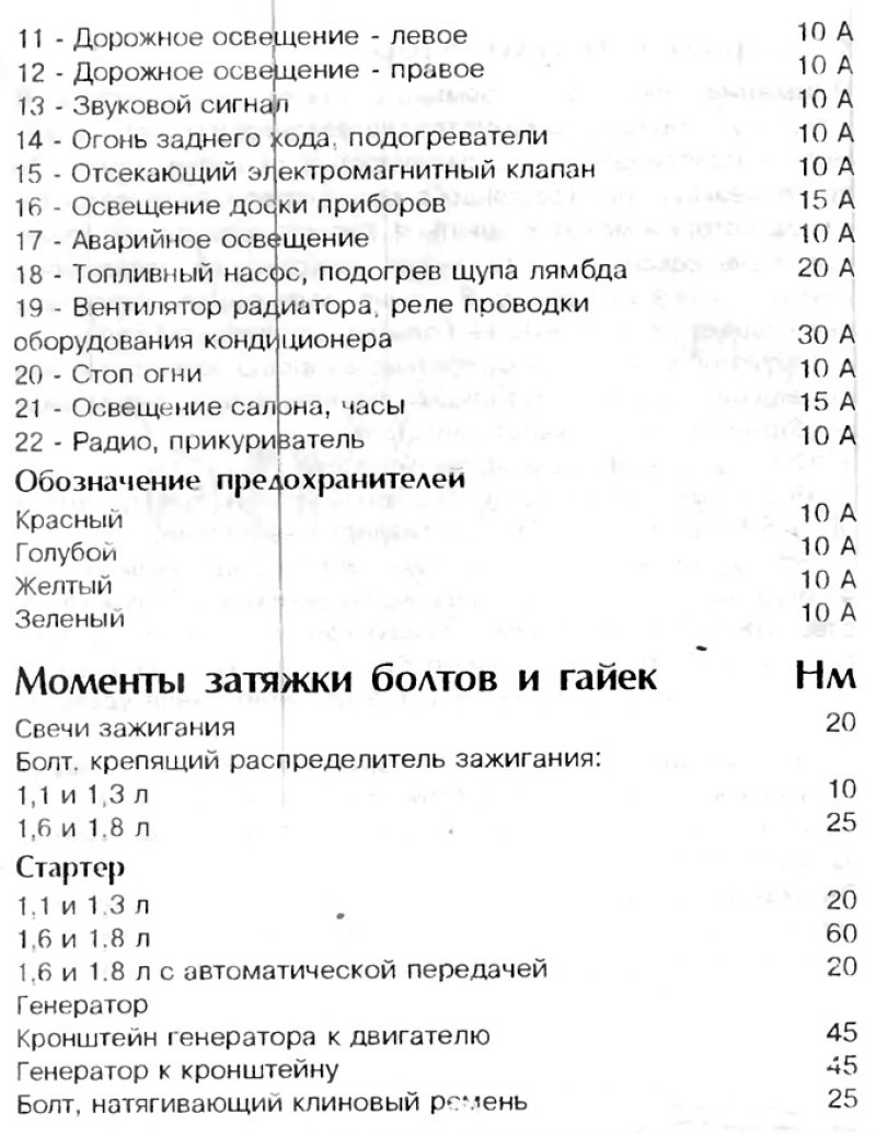 Технические данные бортового электрооборудования