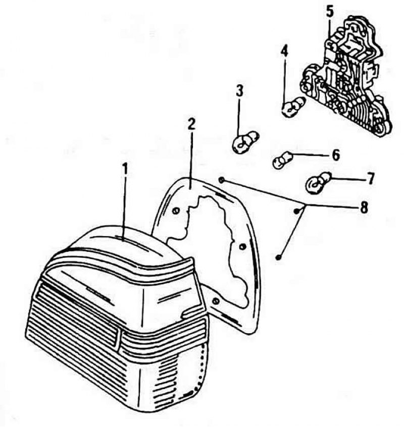 Схема задних фонарей гольф 3