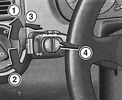 1, 2, 3, 4 – положения переключателя