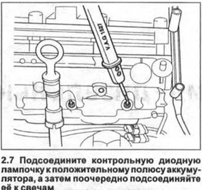 7. Подсоедините контрольную диодную лампочку к…