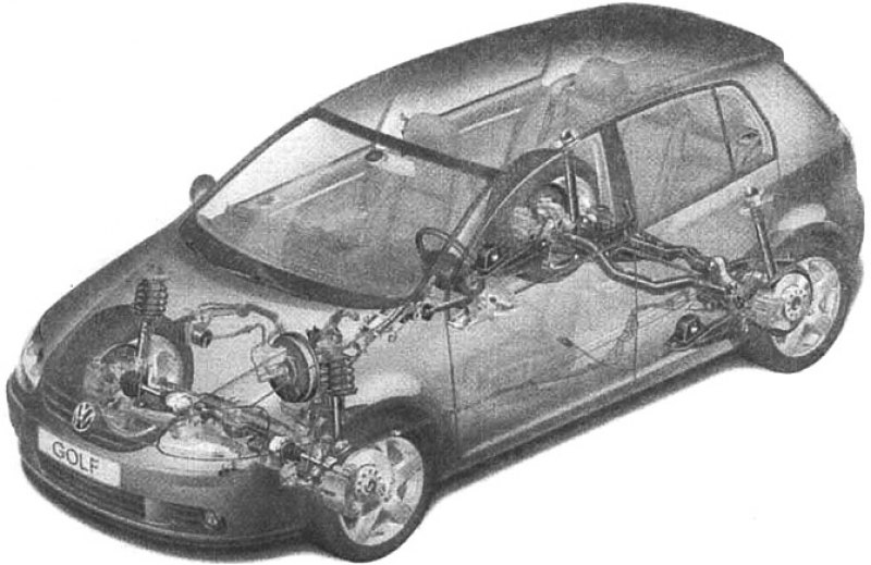 Схема задней подвески фольксваген гольф 5
