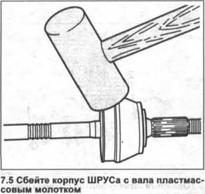 5. Сбейте корпус ШРУСа с вала пластмассовым…